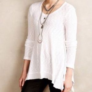 Anthropologie Left Of Center White Top Tunic
